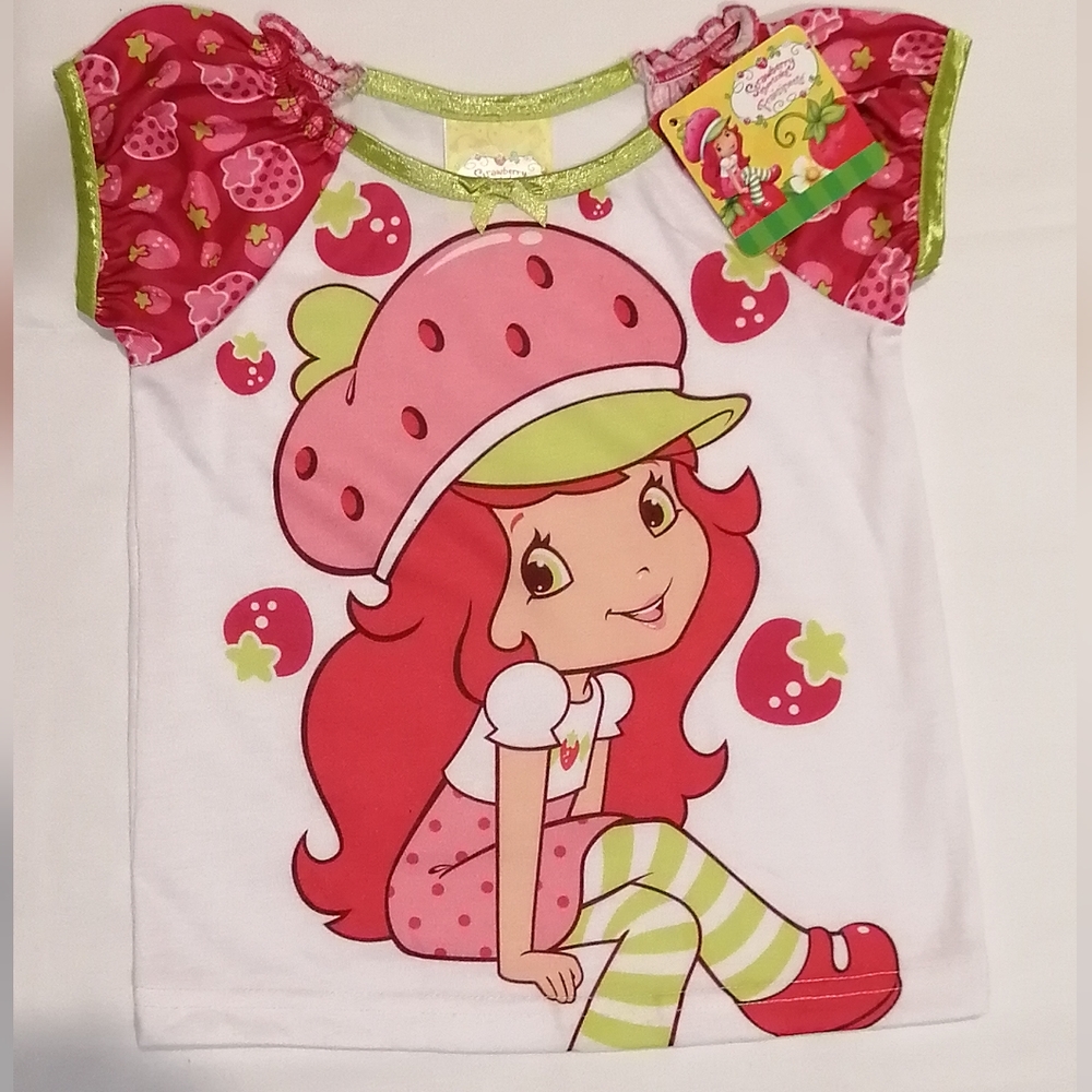 Strawberry Shortcake Girl's 2pc Pink Pajamas Pajama Set NWT Size 3T - Picture 2 of 11